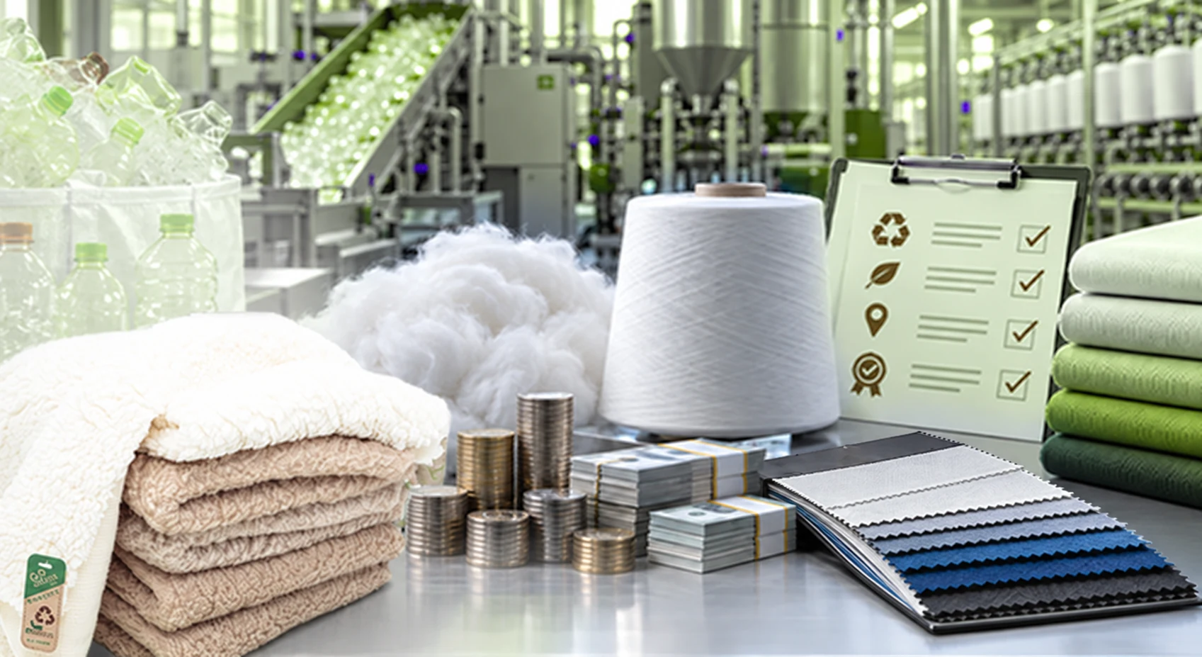 Cost comparison for recycled polyester production
