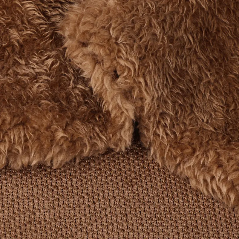 Brown Poly Boa Plush Fabric T537RJ2050N60