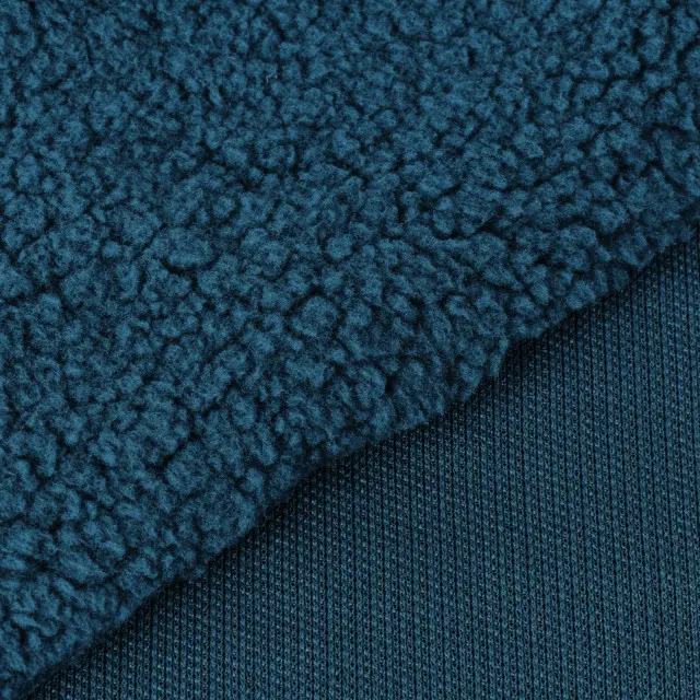 Navy Blue Sherpa Plush Fabric T160RH1055N72