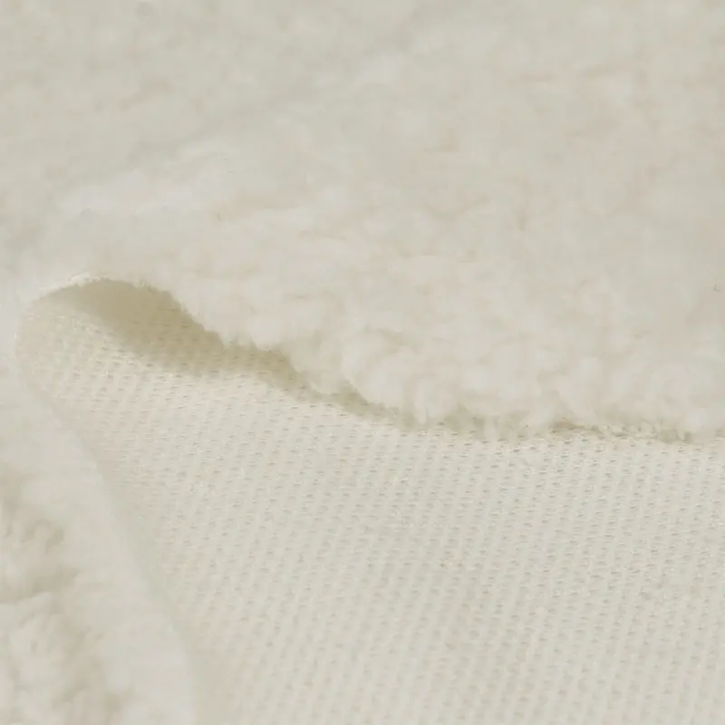 White Sherpa Plush Fabric T574J1228N65