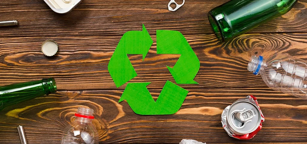 plastic bottles are commonly recycled in the textile industry by melting them into fiber and made into the fabric again.