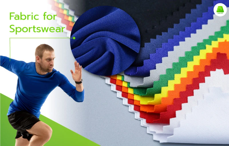 fabric for sportswear in diverse textures, including micro polyester and mesh polyester fabric. Fabrics specifically designed for sublimation printing and screen printing