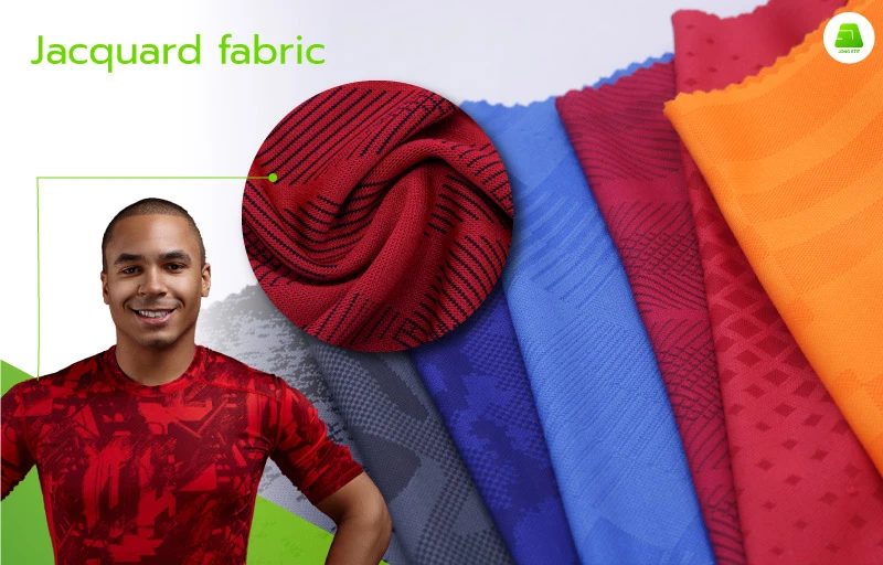 Jacquard fabric Jacquard fabric possesses an inherent pattern without the need for any printing process. This unique pattern is created by knitting polyester yarn