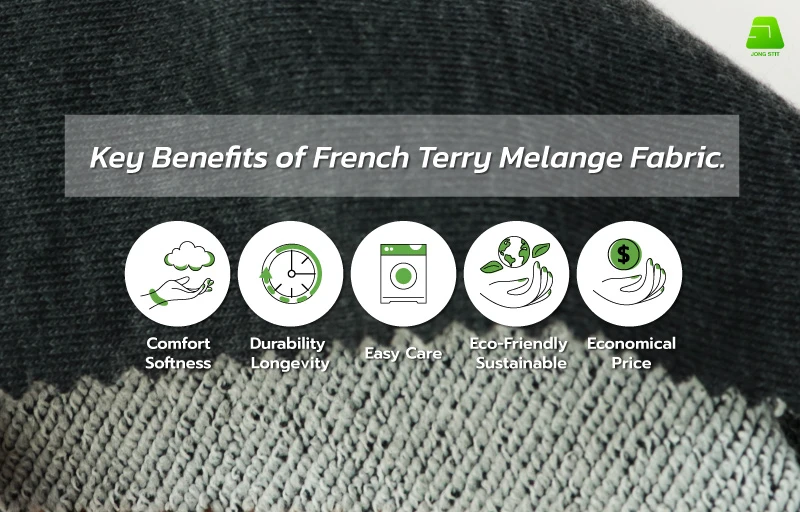 Benefits of French Terry Melange Fabric Comfort and Softness, Durability and Longevity, Easy Care, Eco-Friendly and Sustainable, Economical Price