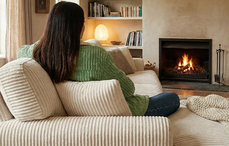 Durable Jumbo Corduroy fabric with wide wales and soft, voluminous texture