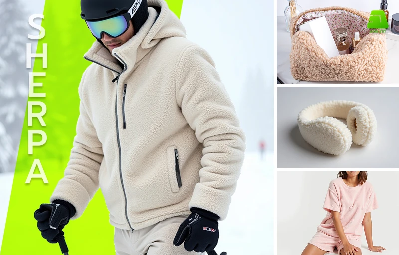 Sherpa Fabric for Jackets and Outdoor Apparel Soft and warm sherpa fabric for jackets, winter clothing and outdoor apparel.