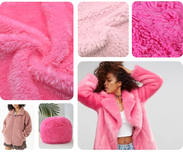 Pile Fabric - Polyester fabric has various kinds of the pile, including Poly Boa, Flannel, Sherpa or faux fur, which exactly looks like sheep fur. They are usually in clothing and blankets products.