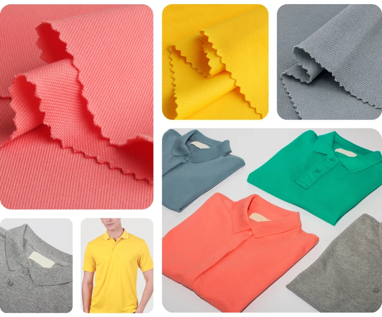 Pique - very popular for a polo shirt and uniform, including Micro Pique and Tricot Fancy.