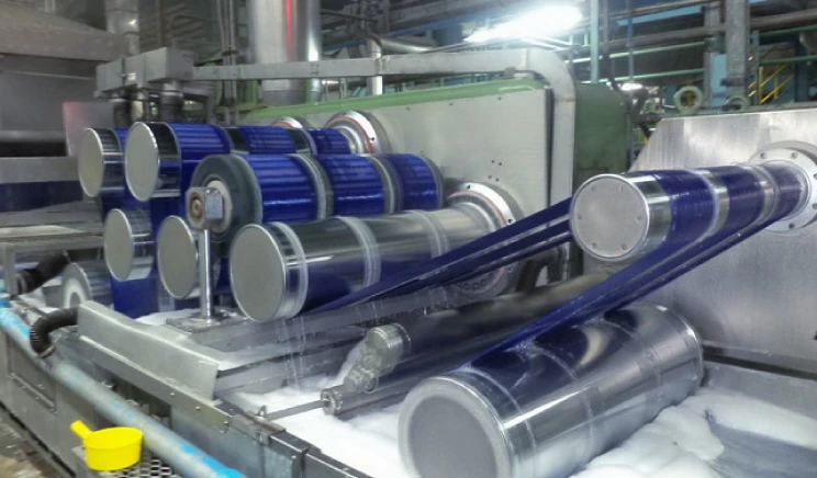 Dope-dyed polyester yarn and fabric production
