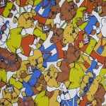 ผ้าพิมพ์อินเตอร์ล็อค Bear Bear | PI336-DP6505