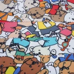 ผ้าพิมพ์อินเตอร์ล็อค Bear Bear | PI336-DP6505