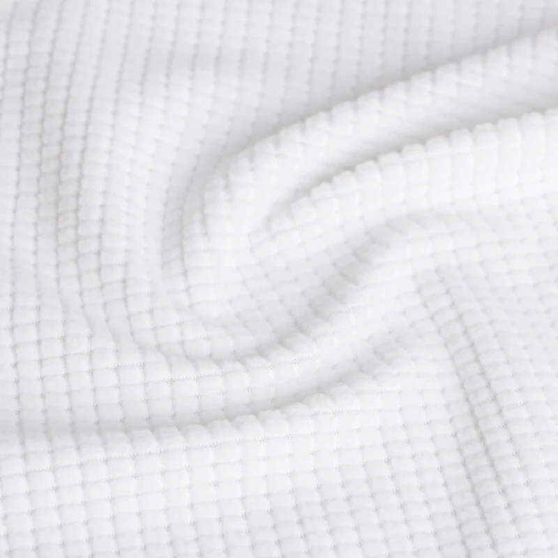 ผ้าฟลีซชักร่อง สีขาว  | A1-25-BH9325Z